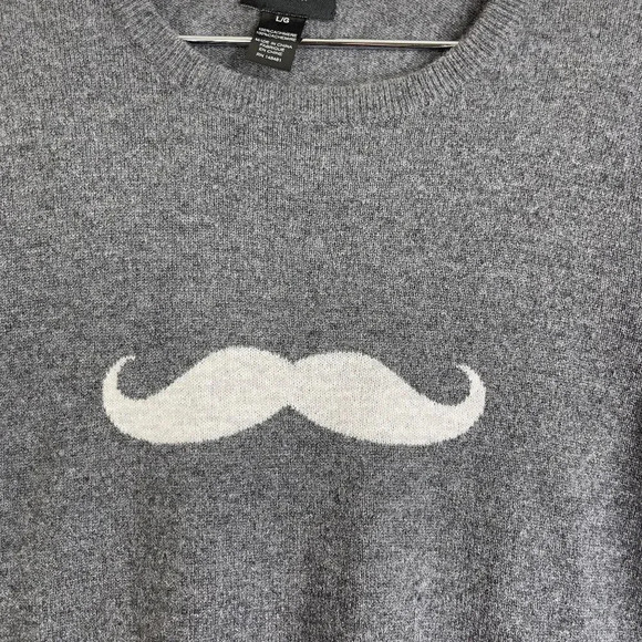 McCarren & Sons NYC 100% Cashmere Moustache Sweater L - Picture 3 of 8